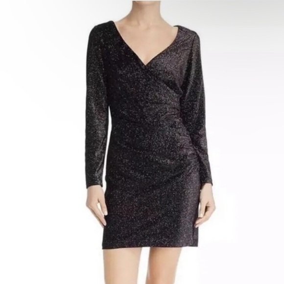 Aidan By Aidan Mattox Metallic Knit Long-Sleeve Dress Size 6 - Picture 2 of 6